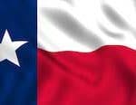 Texas flag waving in the wind
